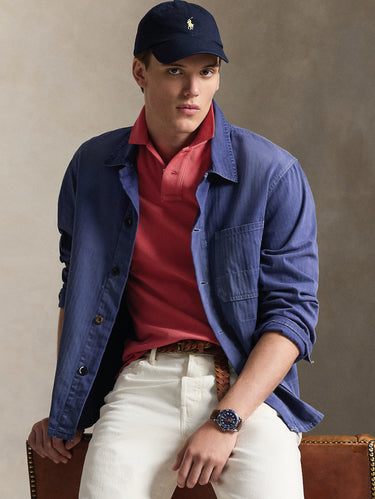 Polo slim fit en coton rouge