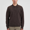 NORSE PROJECTS-Polo in Maglia di Lana Merinos Marrone-TRYME Shop