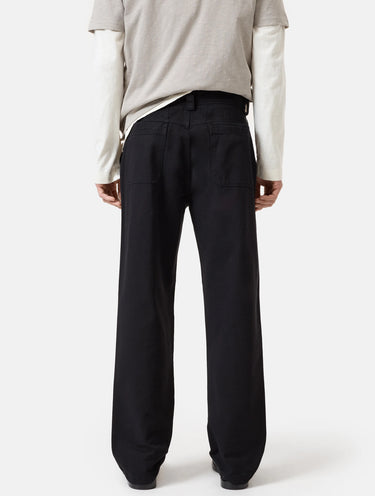 Black Cotton Twill Pants