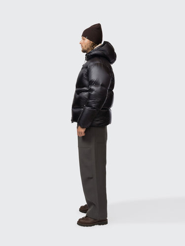 Piumino con Cappuccio in Pertex Shild Nero
