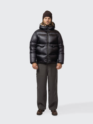 Piumino con Cappuccio in Pertex Shild Nero