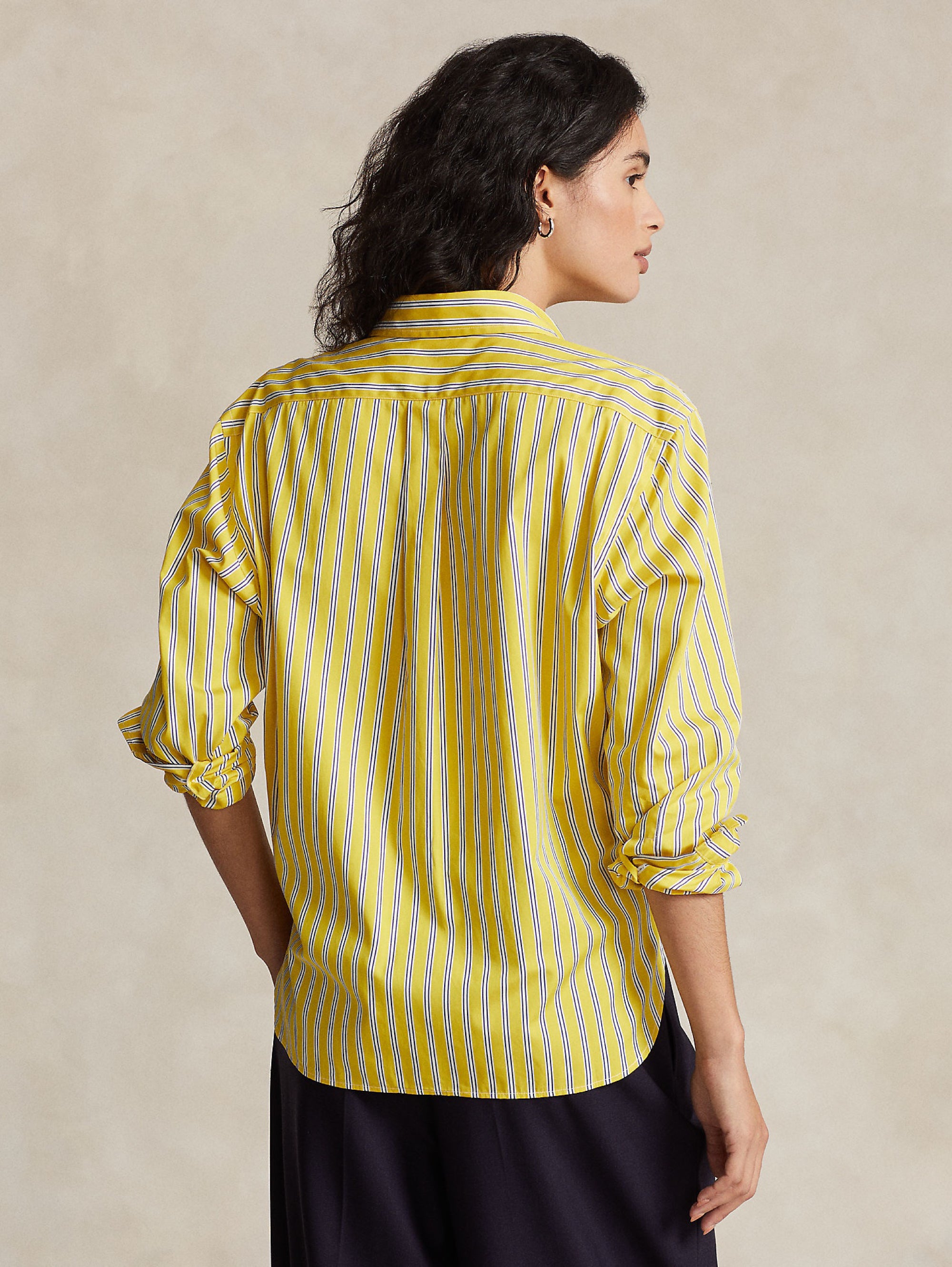 Yellow Oversized Striped Shirt
