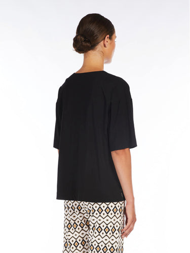 Viskose-Jersey-T-Shirt mit V-Ausschnitt Rigel Schwarz