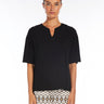 MAX MARA MM-T-shirt in Jersey di Viscosa a V Rigel Nero-TRYME Shop