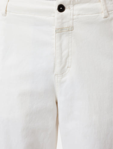 Cropped Dyed Pants in Ivory Fabric