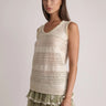 SABINA MUSÁYEV-Top in Pizzo e Paillettes Avena-TRYME Shop