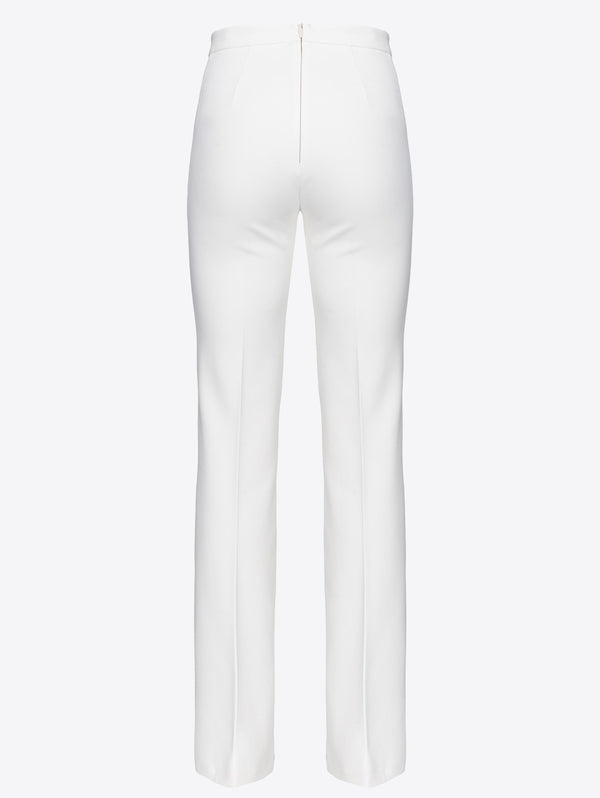 Pantaloni Svasati in Crepe Tecnico Bianco