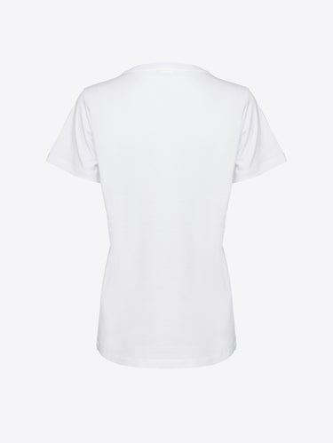 T-Shirt mit gesticktem Logo Weiß