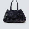 DRAGON DIFFUSION-Borsa a Mano in Pelle Intrecciata Santa Croce Big Nero-TRYME Shop
