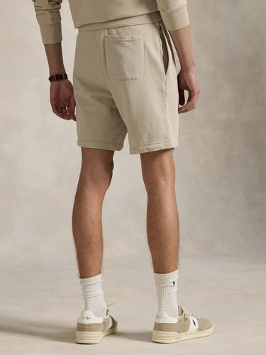 Beige Shorts aus Baumwoll-Loopback