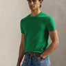 RALPH LAUREN-T-shirt Girocollo Custom Slim Fit Verde Prato-TRYME Shop