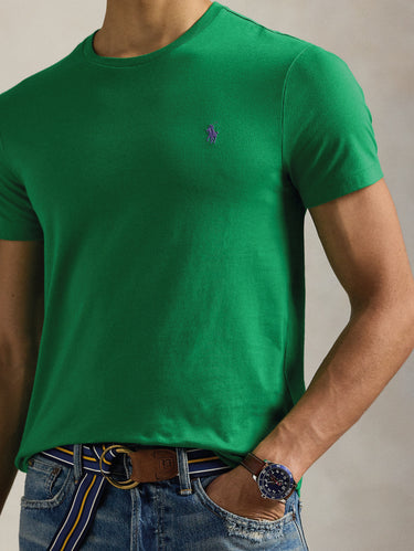 Ronde Hals T-shirt Custom Slim Fit Grasgroen