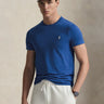 RALPH LAUREN-T-shirt Girocollo Custom Slim Fit Azzurro-TRYME Shop