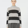 MAX MARA MM-Maglia a Righe in Misto Mohair Grigio-TRYME Shop
