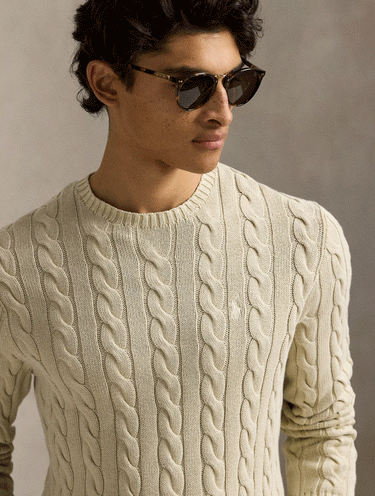 Naturally Dyed Cable Knit Sweater