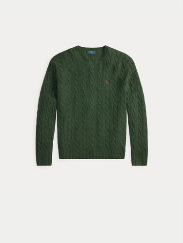 Maglia Girocollo in Misto Cashmere Verde Pino