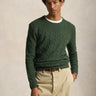 RALPH LAUREN-Maglia Girocollo in Misto Cashmere Verde Pino-TRYME Shop