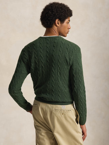 Maglia Girocollo in Misto Cashmere Verde Pino