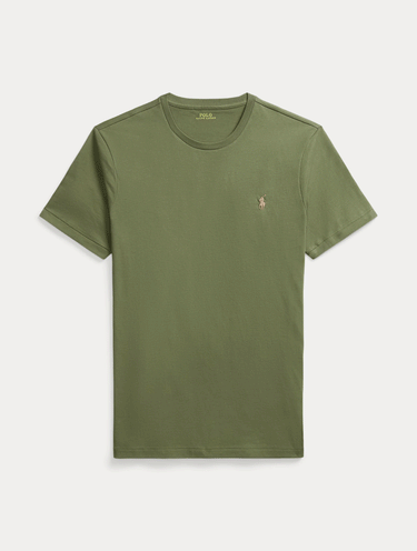 Rundhals-T-Shirt Custom Slim Fit Militärgrün