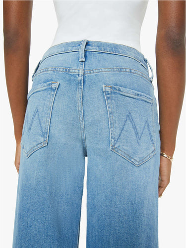 Jeans mit hoher Taille und weitem Bein Hellblau