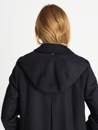 Cappotto in Loden con Cappuccio Zirl Blu