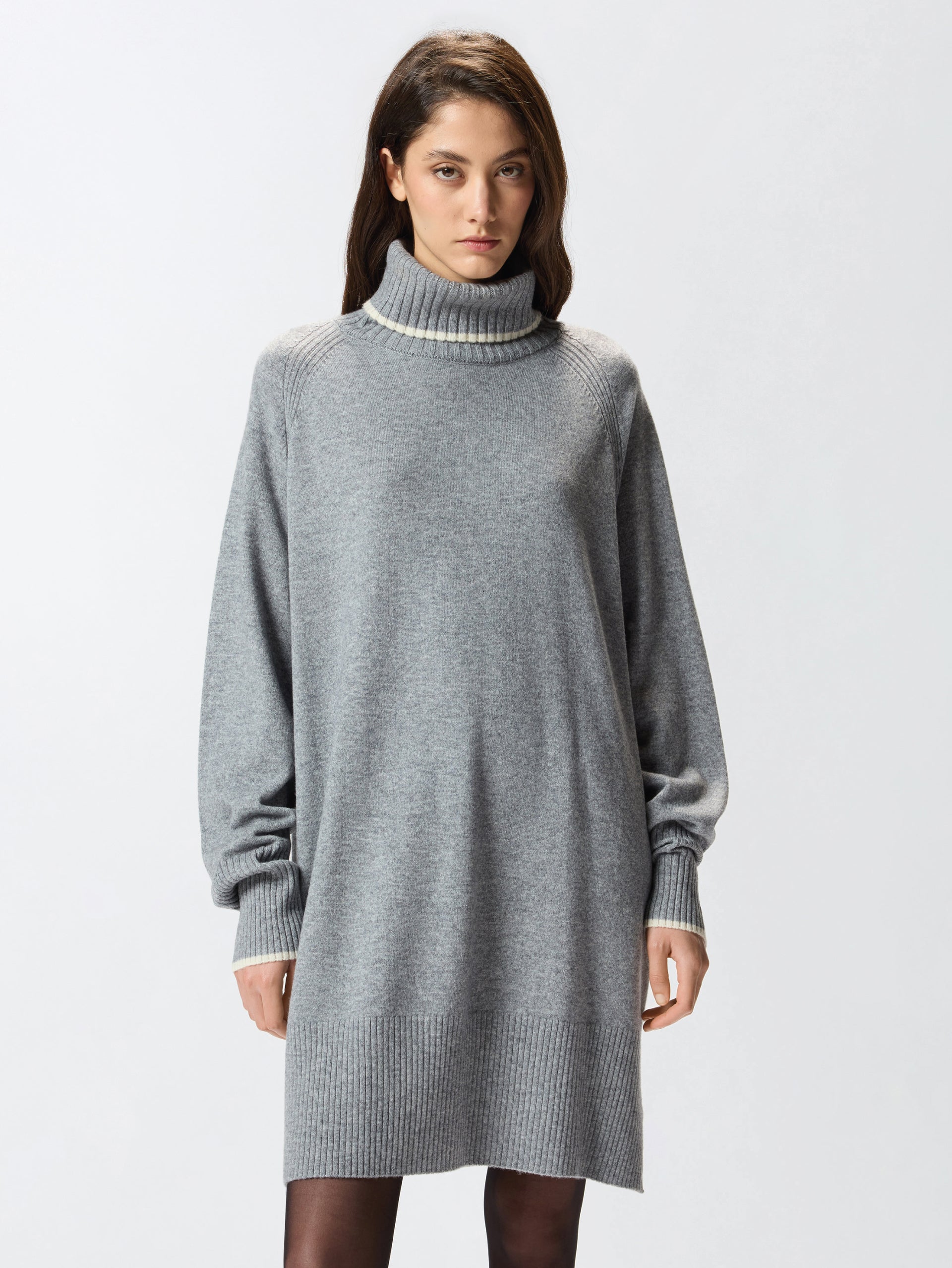 Abito Invernale Abito Lana Corto Abito Corto Tweed Di Cotone Lana