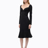 PINKO-Abito Midi in Tessuto Tecnico con Scollo a Cuore Nero-TRYME Shop