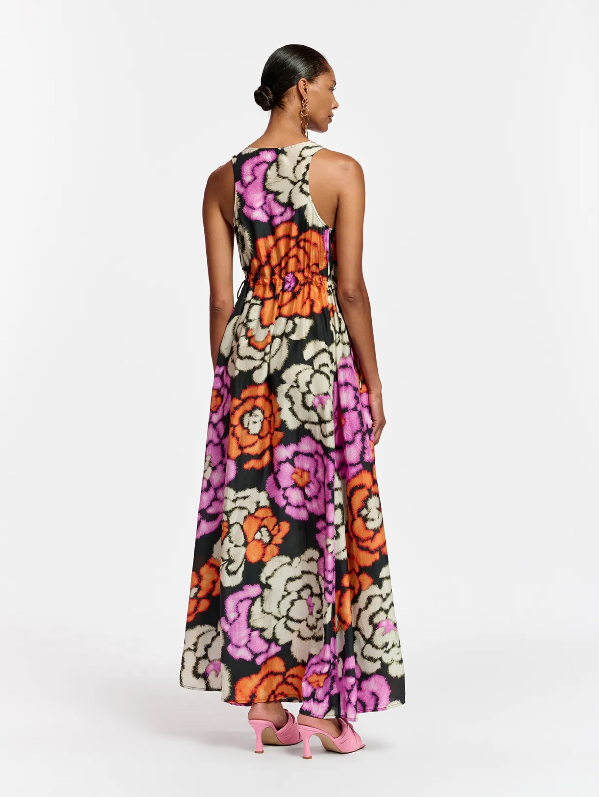 Multicolor Silk Floral Dress