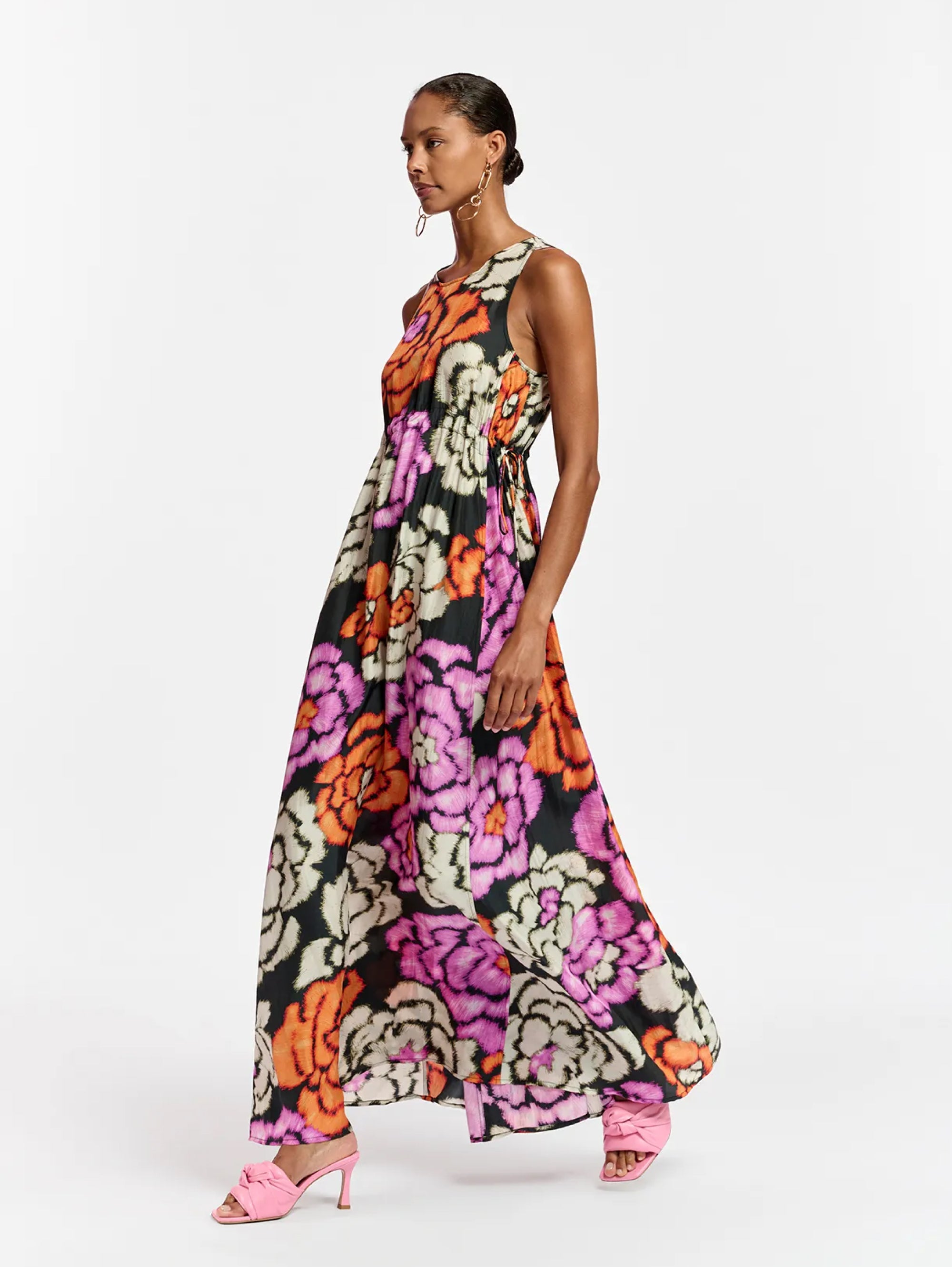Multicolor Silk Floral Dress