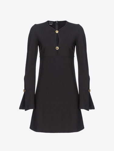 Midikleid mit Kelchärmeln Schwarz