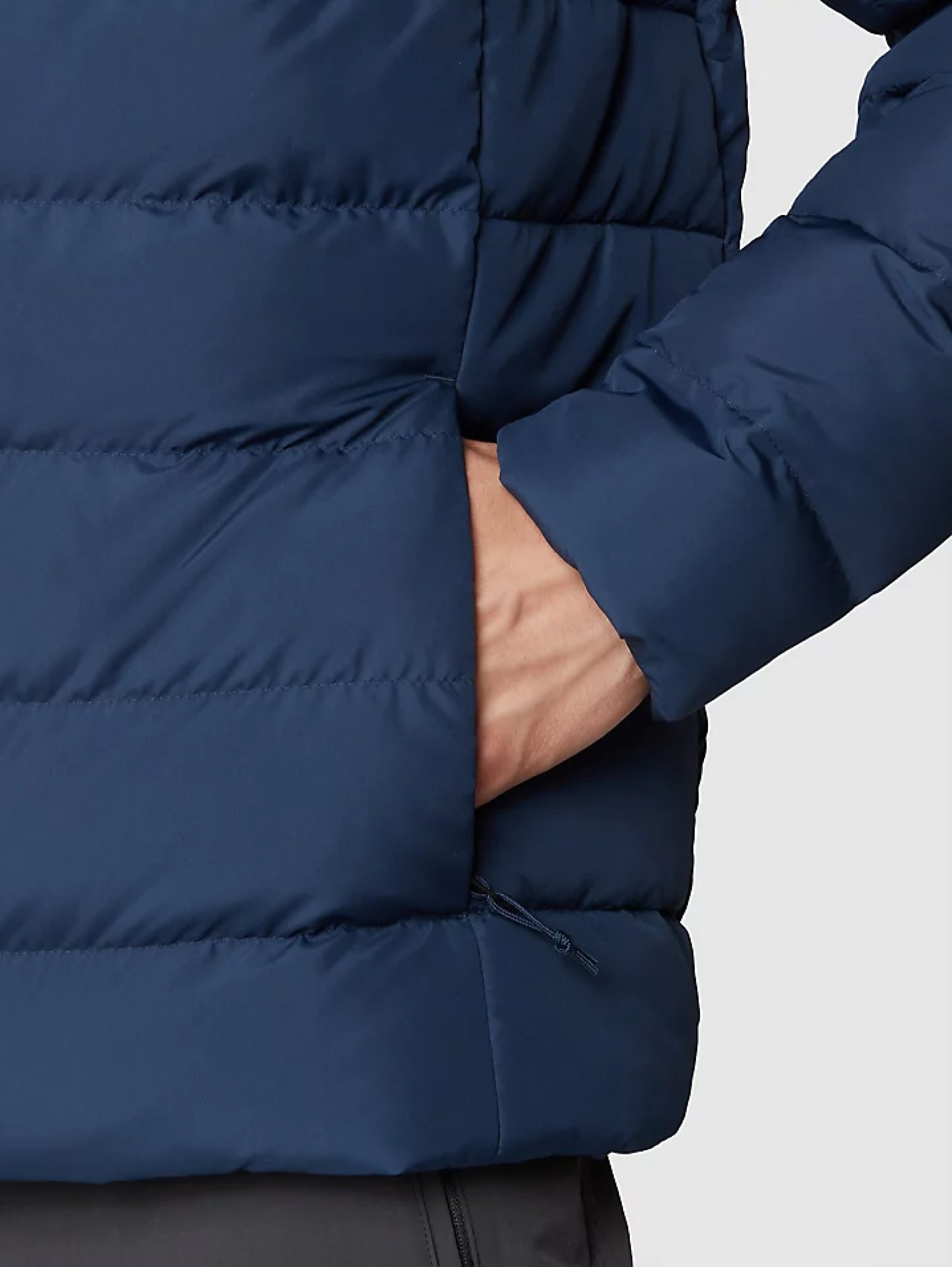 Navy blue Aconcagua down jacket with hood