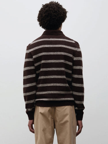 Gudme Striped Alpaca-Blend Polo Brown