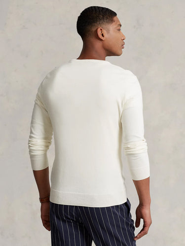 Pull col rond effet texture crème