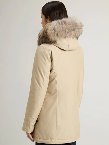 Arctic-Parka mit Kapuze aus Raccoon Beige