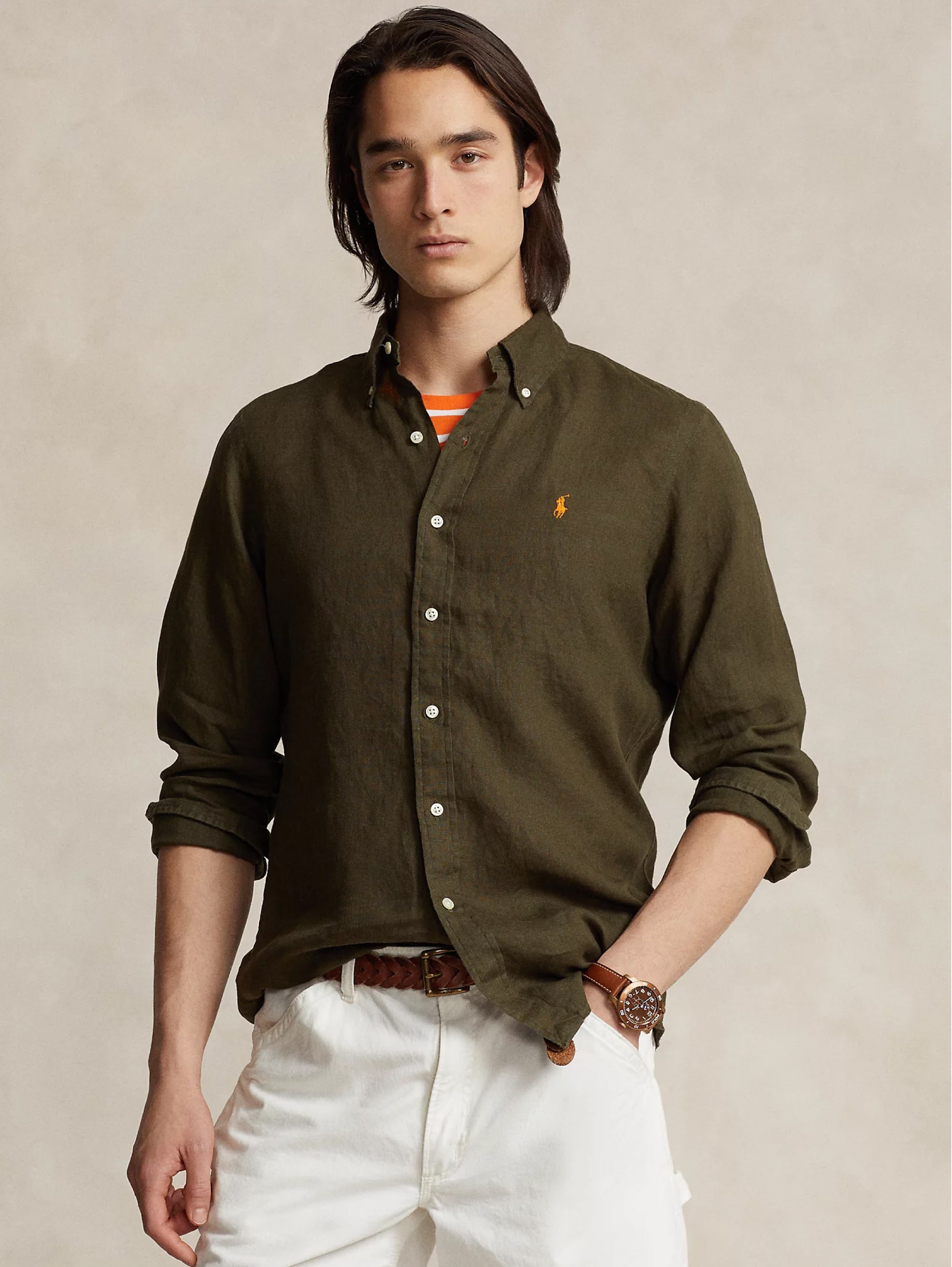 Armadillo Ralph RALPH LAUREN - Armadillo Slim Fit Linen Shirt – TRYME Shop