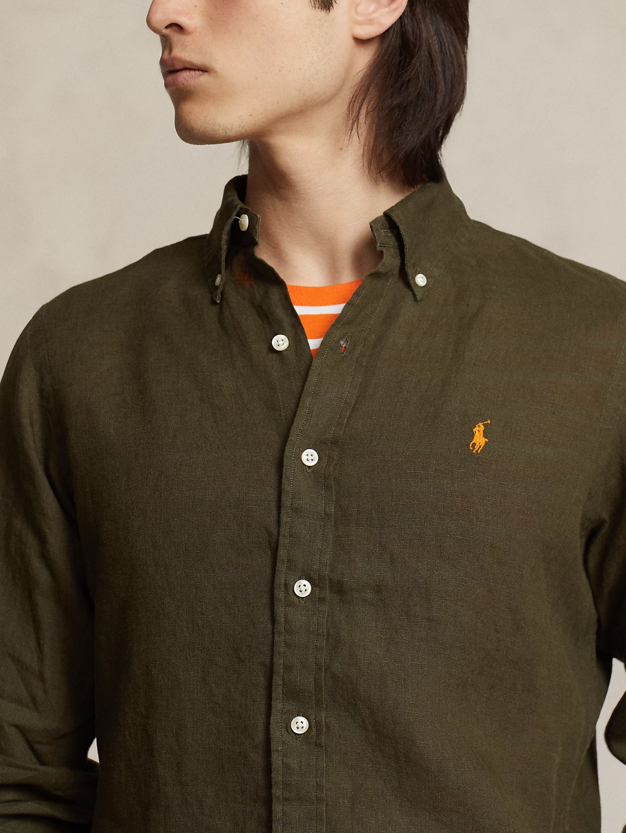 Armadillo Ralph RALPH LAUREN - Slim Fit Armadillo Linen Shirt – TRYME Shop
