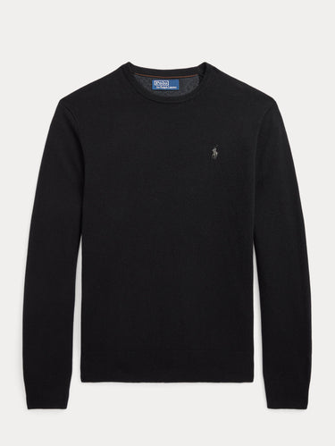 Black Wool Crewneck Sweater