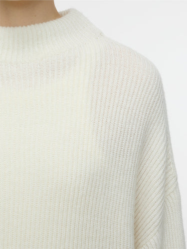 Maglia Collo Alto in Misto Alpaca Avorio