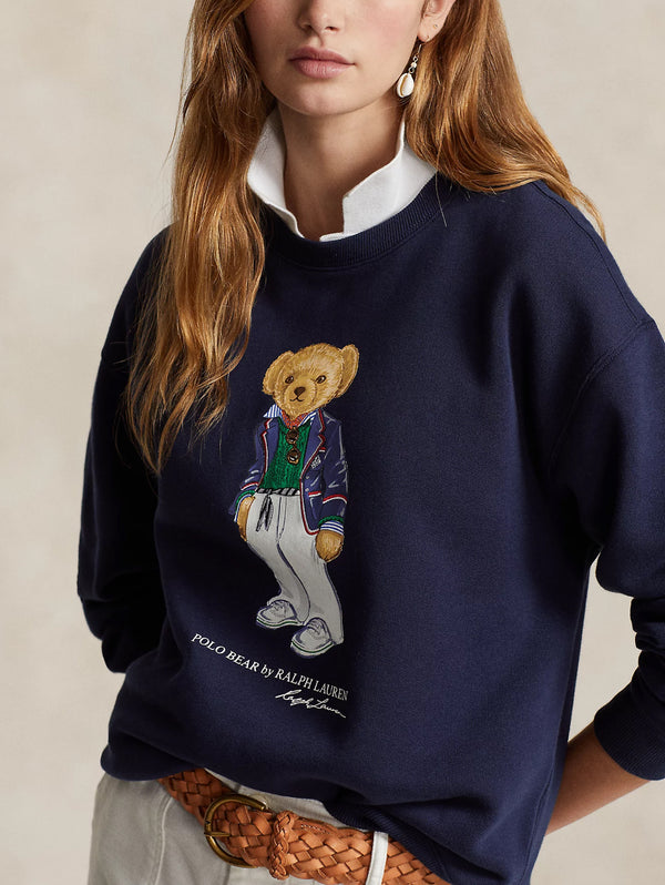 Blaues Polo Bear-Sweatshirt mit Rundhalsausschnitt
