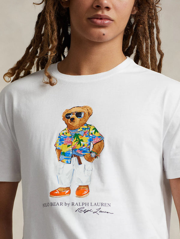 T-shirt con Stampa Polo Bear Bianco
