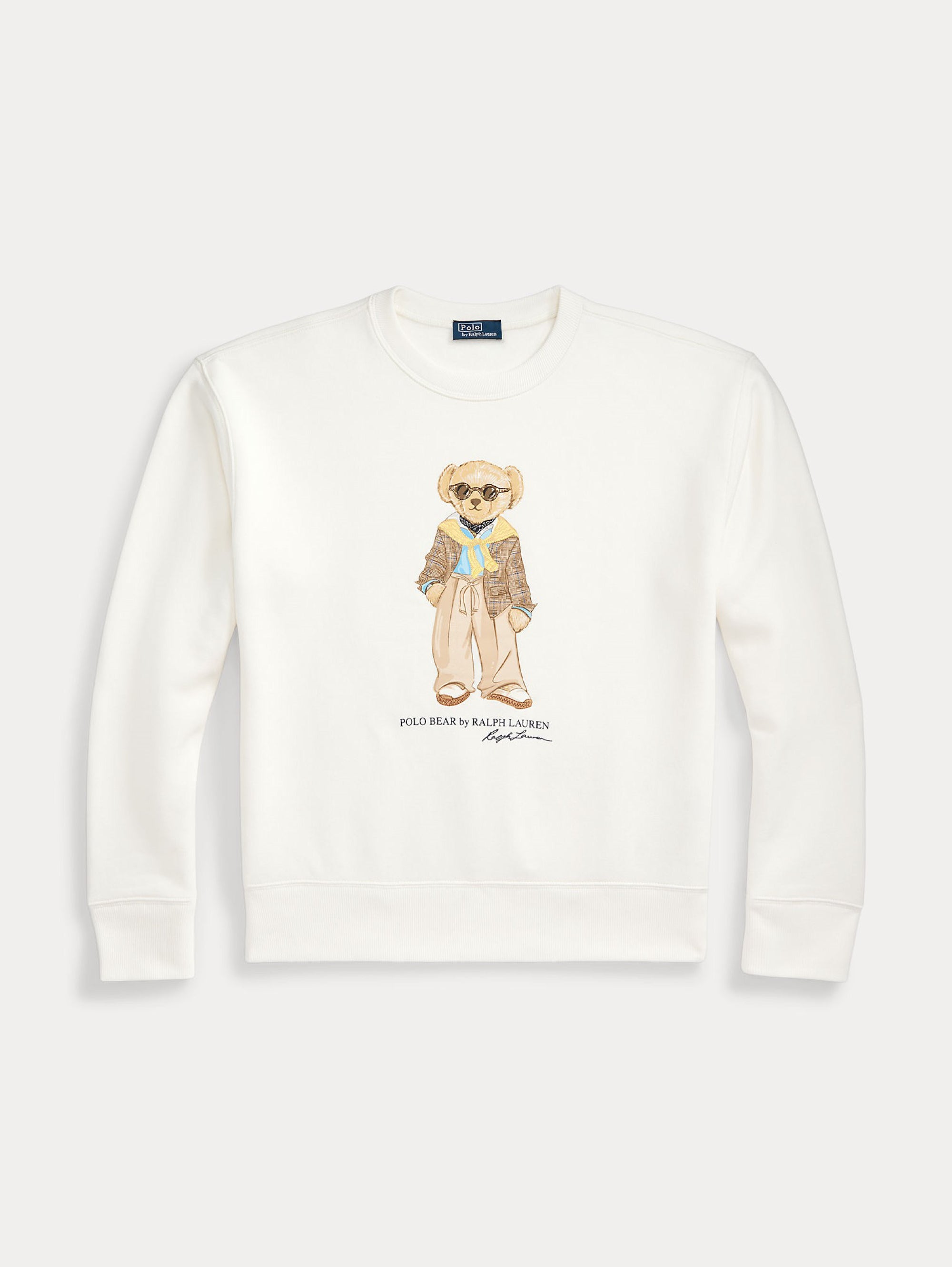 Cremefarbenes Polo Bear-Sweatshirt mit Rundhalsausschnitt