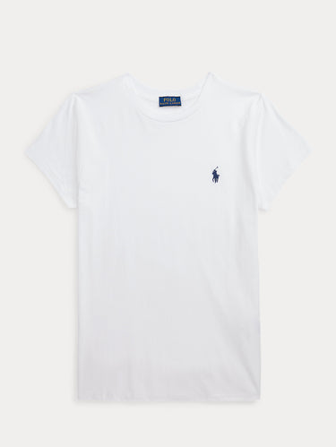 T-shirt Girocollo in Cotone Bianco