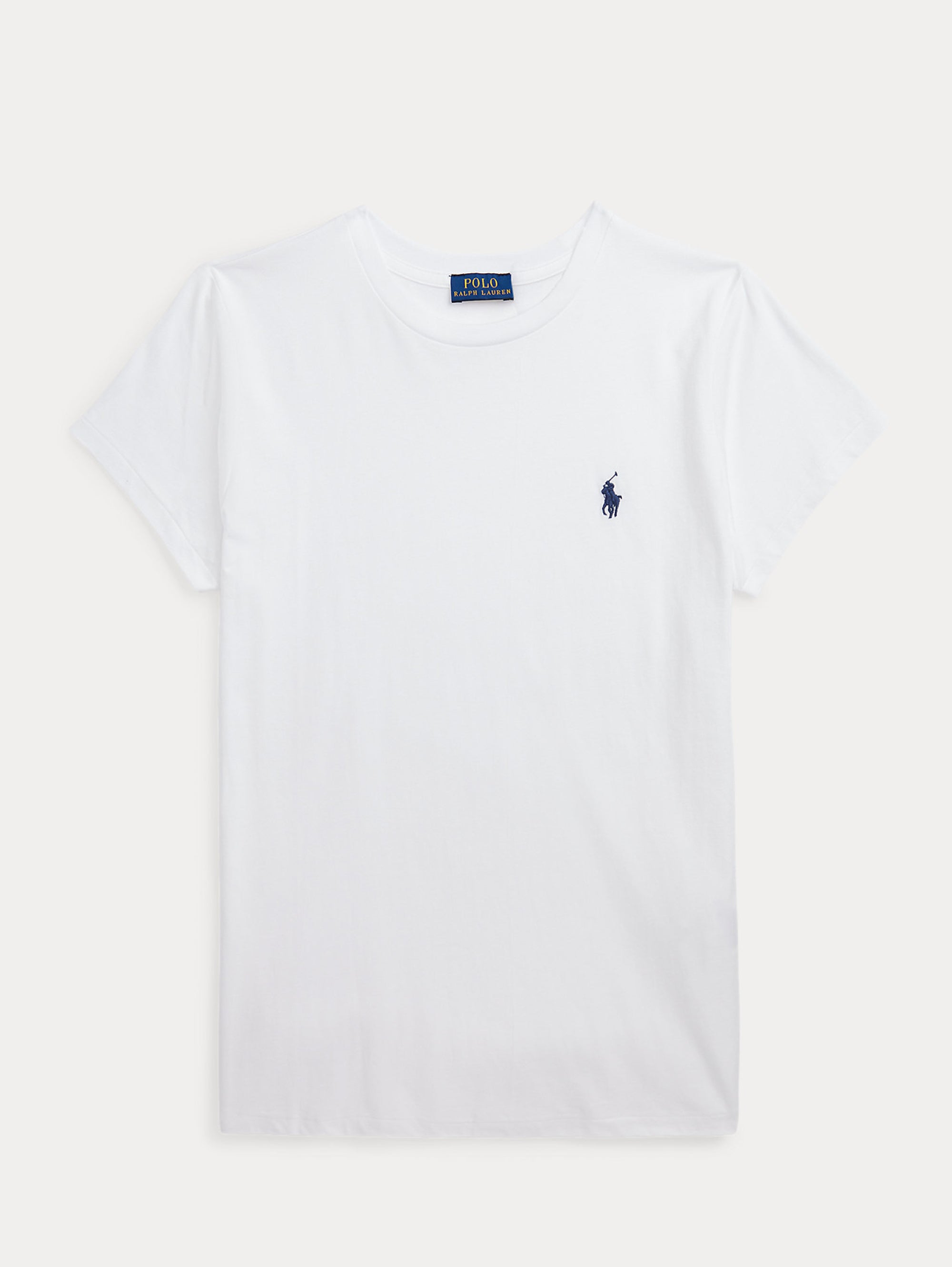 Einfaches weißes T-Shirt mit Rundhalsausschnitt