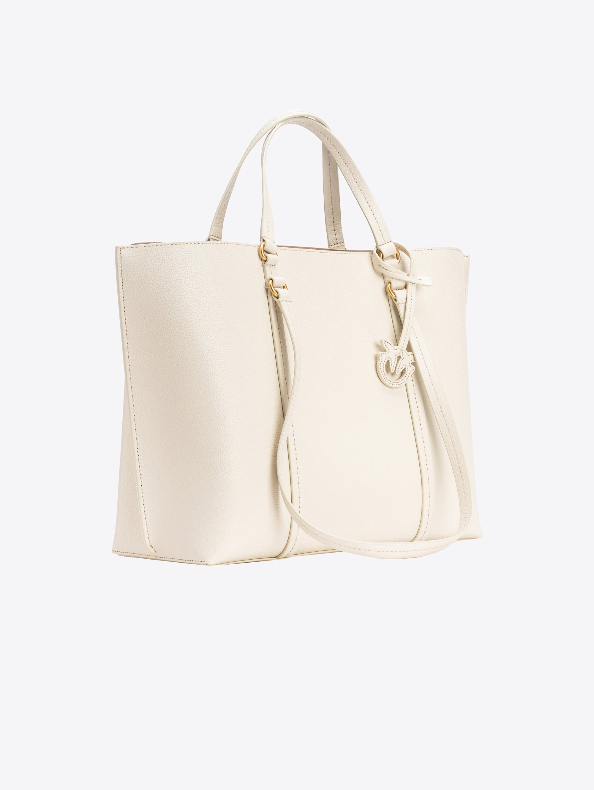 White Tumbled Leather Shopper Bag