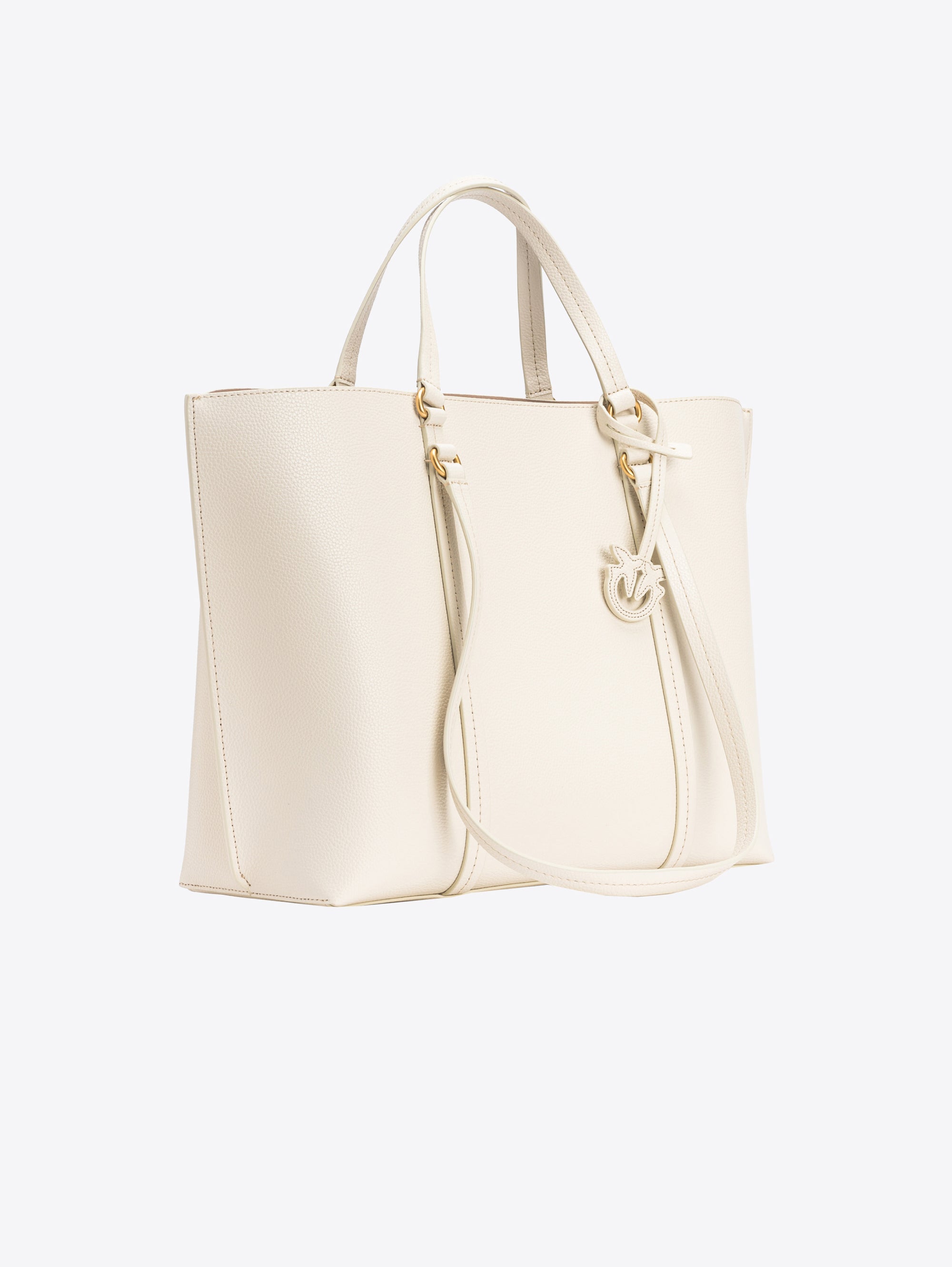 Borsa Shopper in Pelle Bottalata Bianco