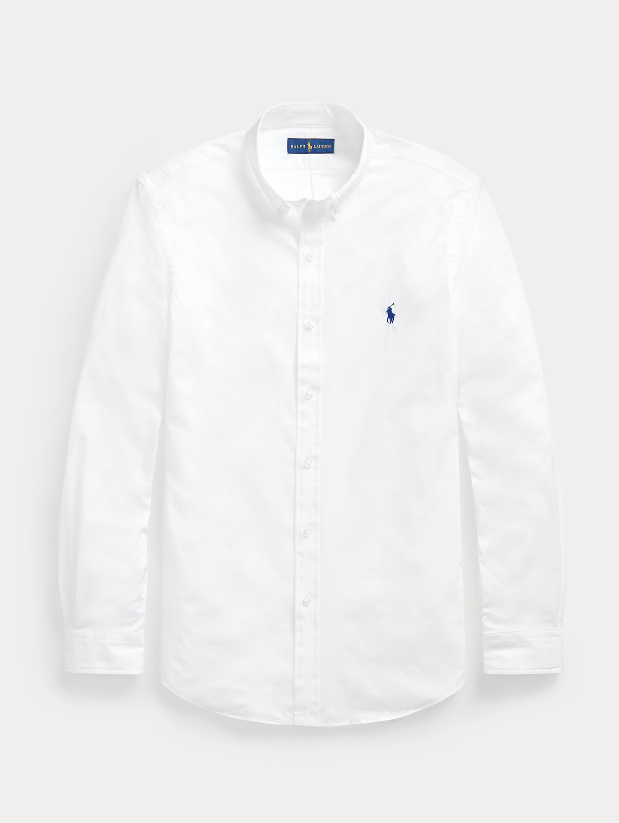 Weißes Slim-Fit-Hemd aus Stretch-Popeline
