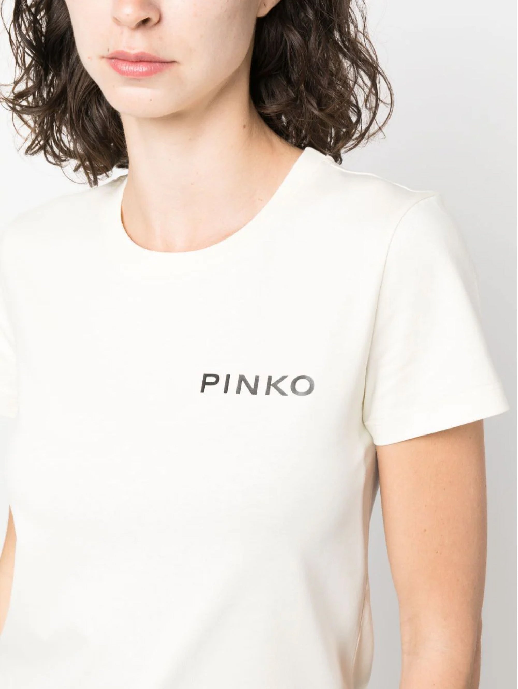 T-Shirt mit Pinko Lady Cream-Aufdruck