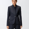 PINKO-Giacca Sfiancata in Lana Gessata Blu-TRYME Shop