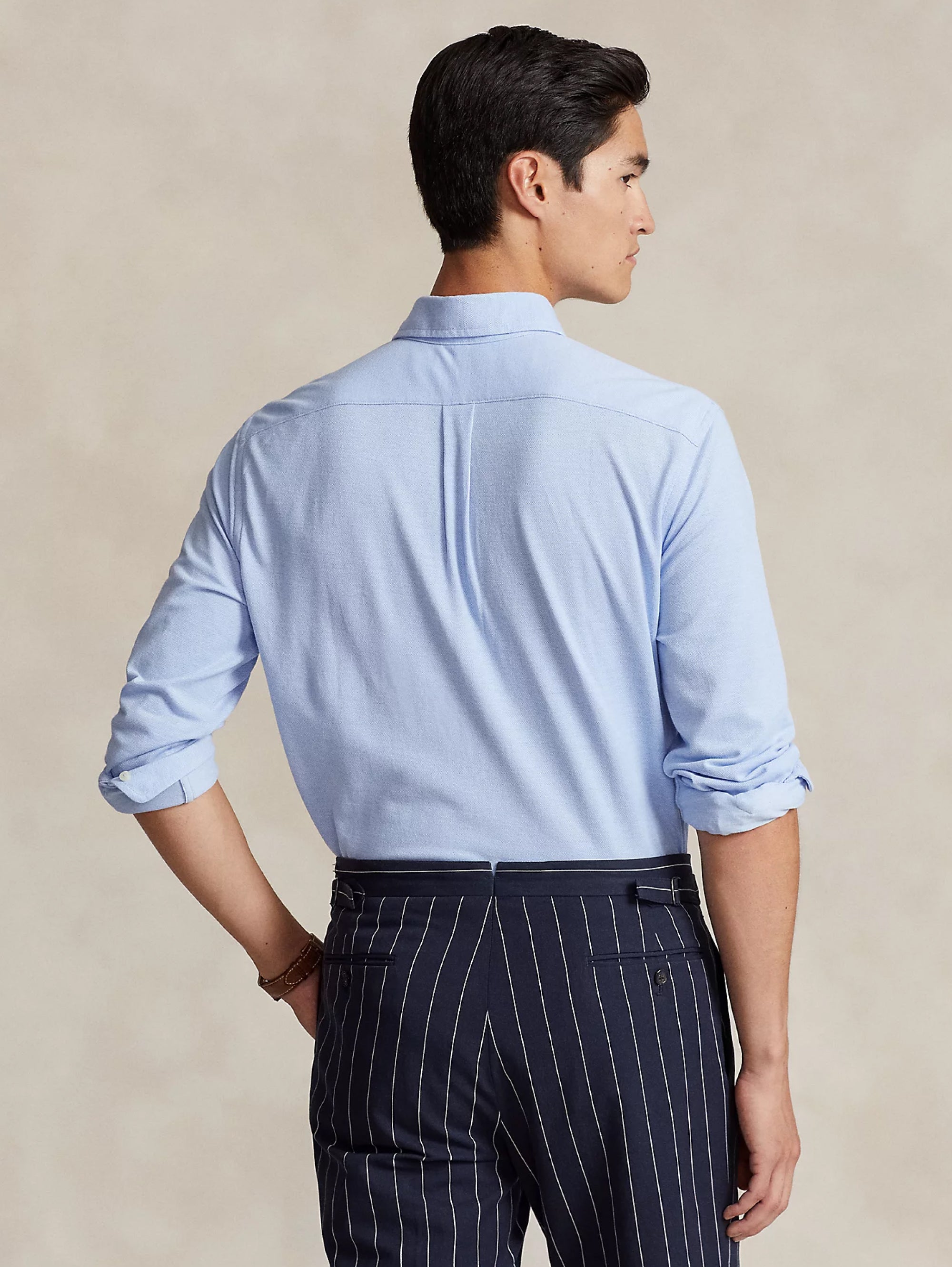 Camicia Knit Oxford Blu