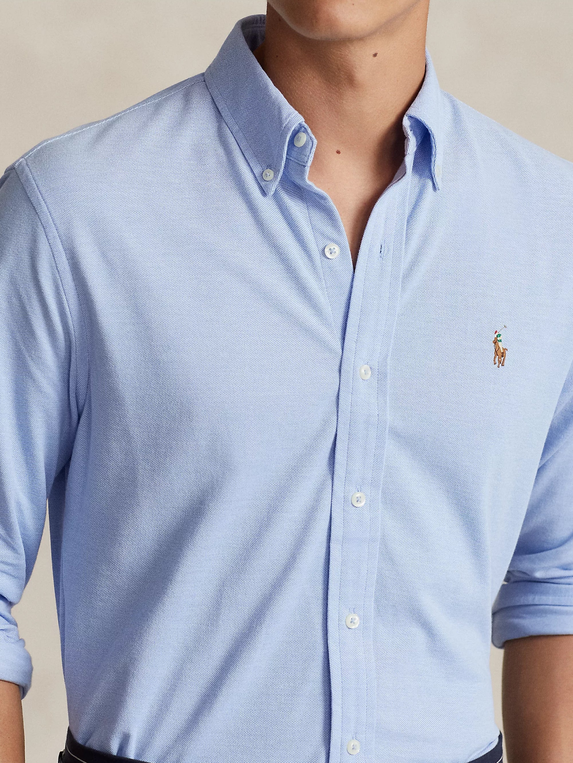 Camicia Knit Oxford Blu